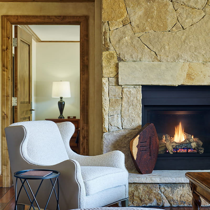 living room fireplace in residences