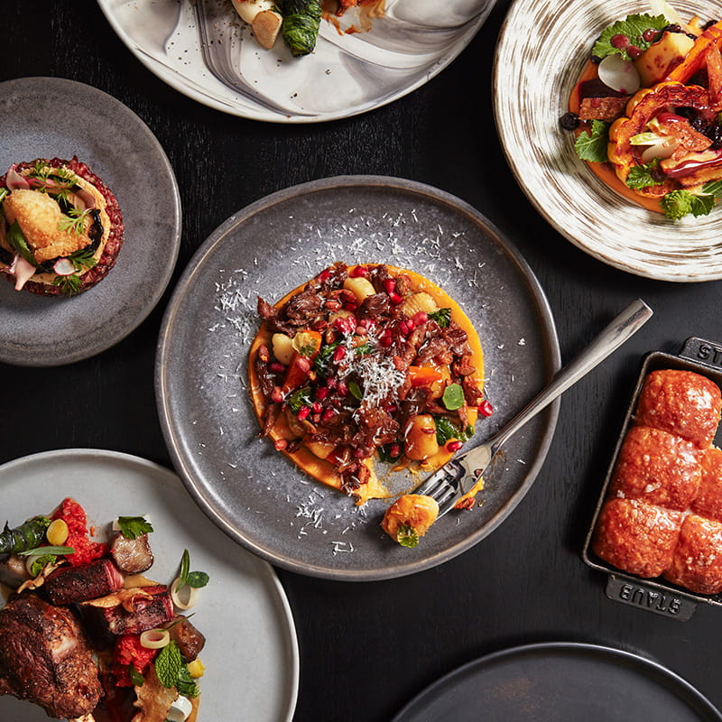 many food dishes on table